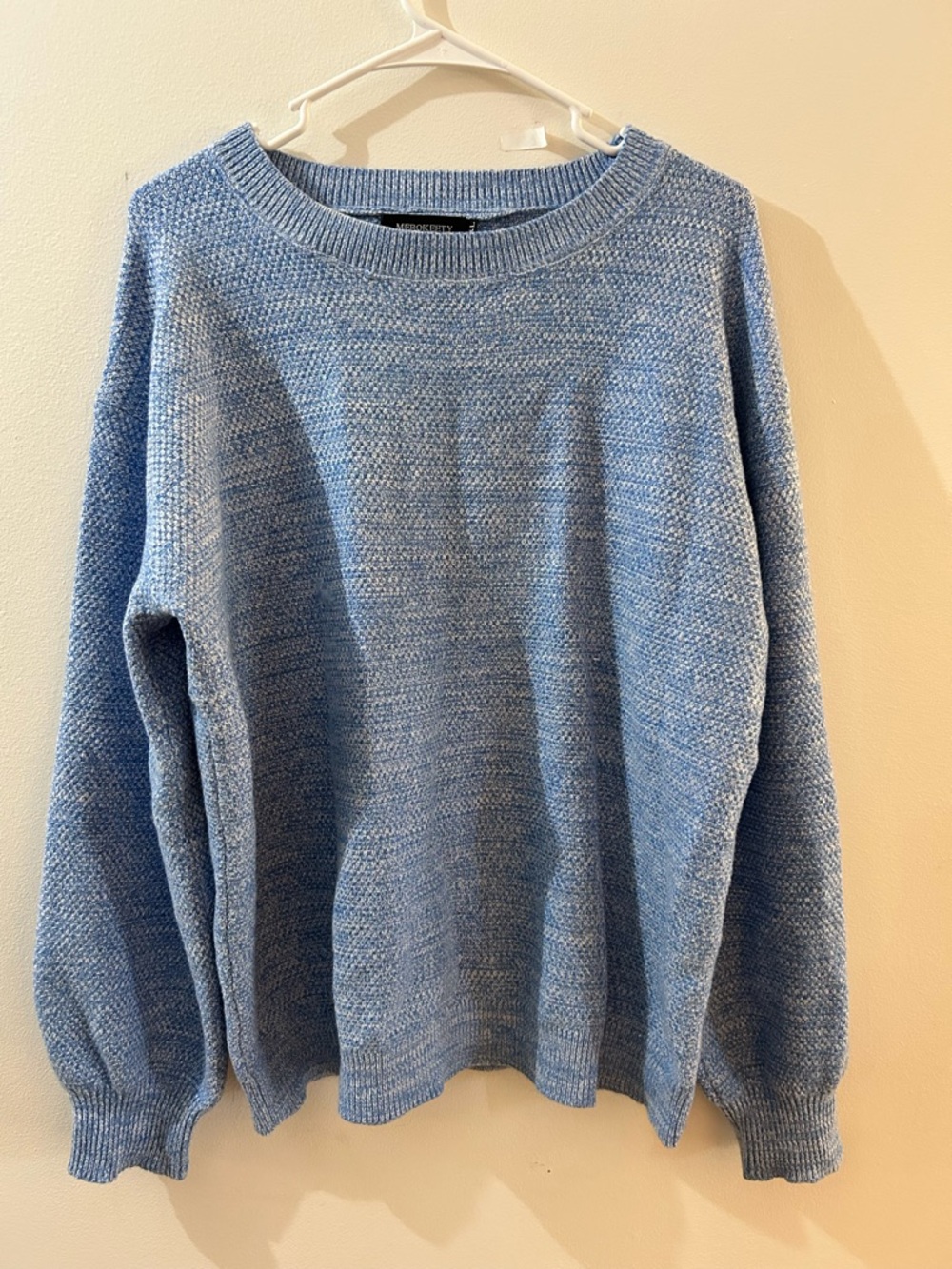Women’s Blue Crew Neck Knit Chunky Sweater XL Merokeety